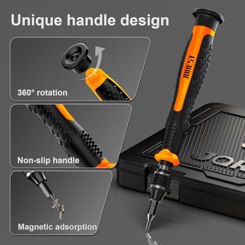 JOREST 40Pcs Small Precision Screwdriver Set (S2 Steel), Magnetic Screwdriver Set with Torx T5 T6 T8, Mini Repair Tool Kit for Macbook, Computer, Laptop, iPhone, PS4 PS5, Xbox, Switch, Glasses, Watch - style: 40 in 1 S2