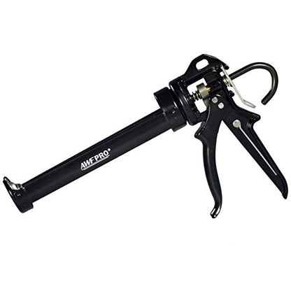 AWF PRO Heavy Duty Caulk Gun, 18:1 Thrust Ratio, Steel Frame Construction, Rotating Barrel, Ladder Hook, Puncture Tool & No Drip Pressure Release Tab, 10 oz Caulking Gun - size: 10 Oz Caulking Gun, style: Pack of 1