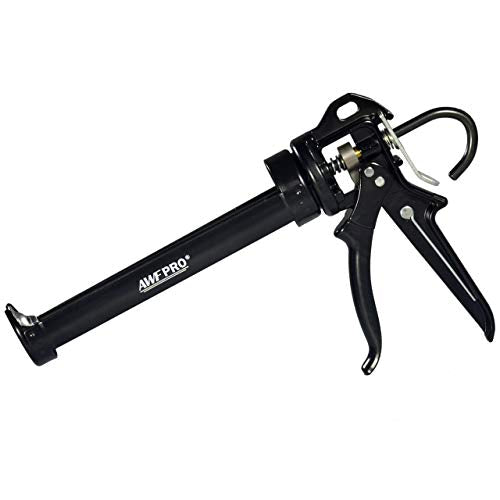 AWF PRO Heavy Duty Caulk Gun, 18:1 Thrust Ratio, Steel Frame Construction, Rotating Barrel, Ladder Hook, Puncture Tool & No Drip Pressure Release Tab, 10 oz Caulking Gun - size: 10 Oz Caulking Gun, style: Pack of 1