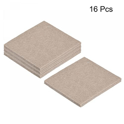 uxcell Felt Furniture Pads Self Adhesive Square Furniture Felt Pads, Anti Scratch Floor Protectors for Furniture Legs Hardwood Floor 5.1 Inch x 5.1 Inch Beige 16pcs - size: 5.1 Inch x 5.1 Inch