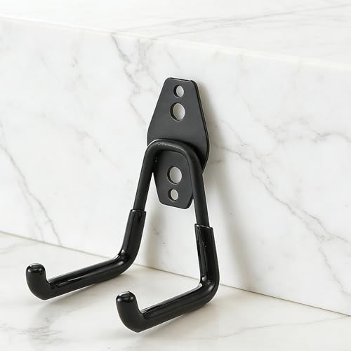 Wall-Mounted Garage Storage Hooks, Heavy Duty Garage Organization Rack, Industrial-Grade Space-Saving Storage Solution for Ladders, Bicycles, and Tools, Black - color: Black 2