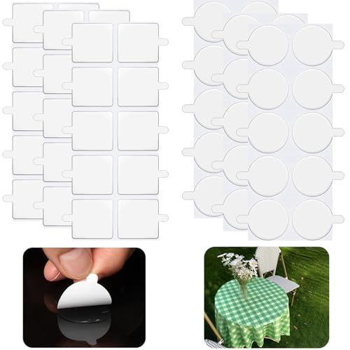 Double Sided Tape for Walls, Clear Removable Mounting Dots, 60 Pcs Invisible Adhesive for Hanging Posters, Photos & Lightweight Art in Dorm Rooms, Rentals & Offices