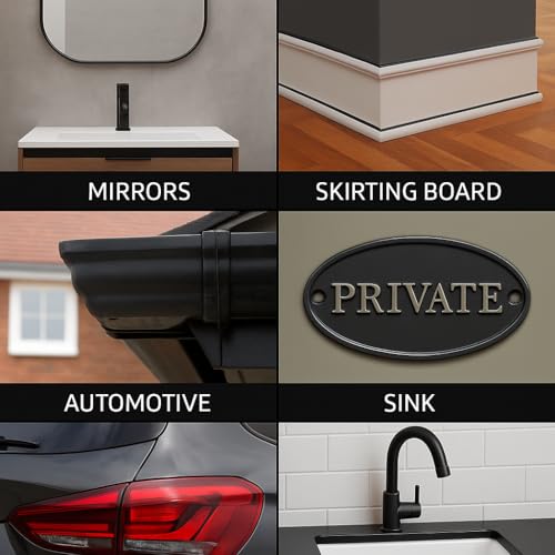 Black Silicone Sealant & Caulk Tube with Finishing Tool – Weatherproof, Flexible, Strong Adhesion for Bathroom, Roof, Window, and Automotive Sealing - color: JET BLACK