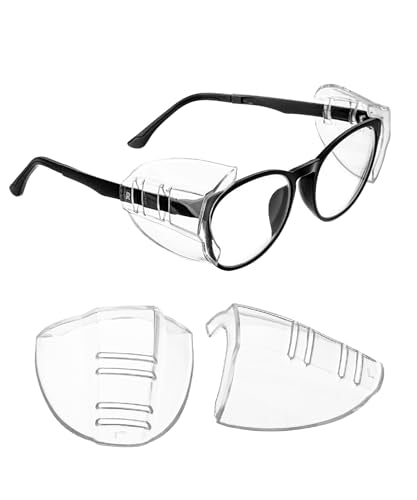 UNCO- Safety Side Shields for Glasses, 2/4/6/10/12/16/20/24/30/32 pcs, Safety Glasses Side Shields for Eyeglasses - style: 2 Pcs