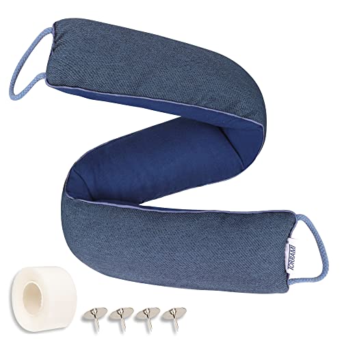 TORRAMI 38" Door Draft Stopper Under Bottom Insulation Noise Air Stopper 2.0LB,Draft Stopper Guard Seal for Doors and Windows - Dark Blue - color: Dark Blue, size: 38 inch