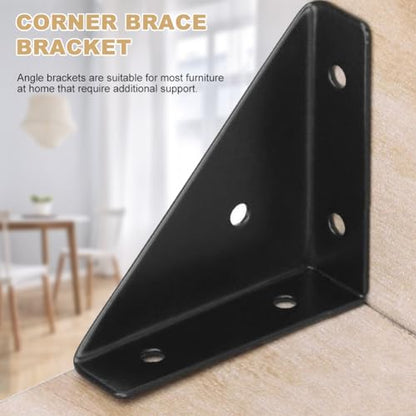 4Pcs Corner Brace Brackets,Cabinet Corner Bracket with Screws,Right Angle Shelf Bracket,Corner Protector for Furniture,Brace Bracket for Table,Bed,Cabinet,Shoe Rack,Bookshelf ﻿