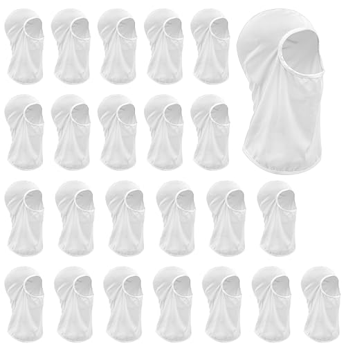 24 Pcs Painters Spray Socks, White Stretch Head Socks for Painting, Dust Hood Snug Soft Mask for Men Women, Unisex Protective Cover