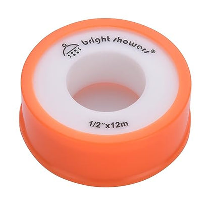 BRIGHT SHOWERS Teflon Tape Plumbers Tape PTFE Water Sealant Thread Tape, 1/2" x 472" White, 1 Pack