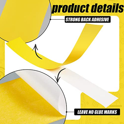 Fabbay Zero Gap Woodworking Tape for More Accurate Cuts On Miter Saw Table Saw PVC Self Adhesive Strips for Positioning Wood Cutting, 2 x 14 Inch, Yellow (5 Pcs)