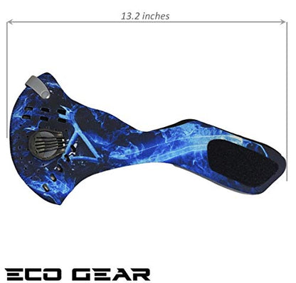 ECO-GEAR Anti Pollution Face Mask with Military Grade Protection | Anti Smoke, Exhaust Gas, Dust & Pollen - color: Blue Mist-large