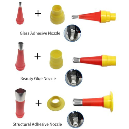 30 Pcs Caulk Finisher Kit Stainless Steel Caulking Nozzle Tips Reusable Caulking Tool Kit with Connection Bases