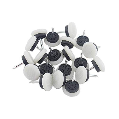 50pcs Round Heavy Duty Nylon Furniture Pads,Ulifestar Nail On Furniture Sliders Hardwood Floor Protectors for Chair Table Desk Desser Cabinet Sofa Couch Leg Feet Non Slip Glides Dia 24mm(White) - color: White, size: DIA24MM/0.94''