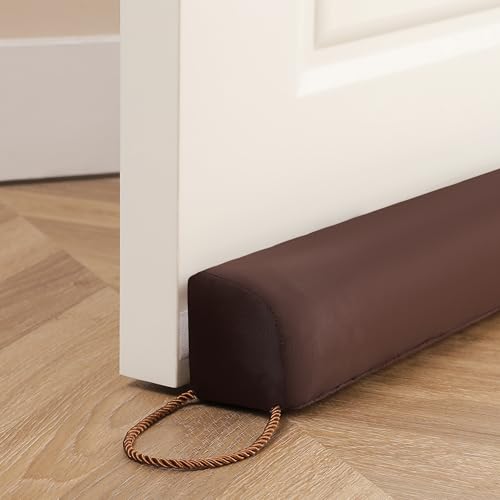 Sunolga Water Resistant Door Draft Stopper Blocks Hot and Cold Air with Removable Washable Cover for Bottom of Door, All-Season Seal for Wind, Door Sweep for Gaps Up to 3", Home Essentials, 36", Brown - color: Brown, size: 36 Inches