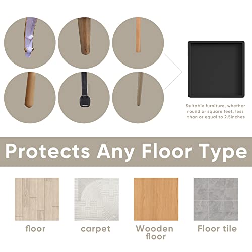 Furniture Coasters Cups 4Pcs 2.5 inch Rubber Non-Slip Bed Leg Pads,Anti Slip Furniture Pad Protector for for Hardwood Floors Black - size: 2.5" 4PcsBlack