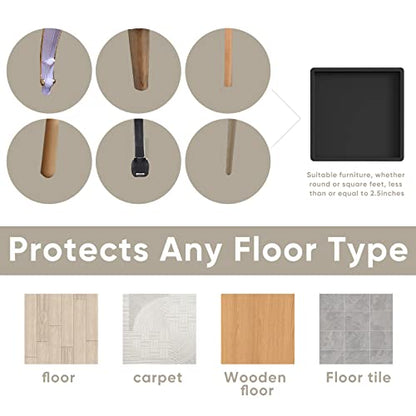 Furniture Coasters Cups 4Pcs 2.5 inch Rubber Non-Slip Bed Leg Pads,Anti Slip Furniture Pad Protector for for Hardwood Floors Black - size: 2.5" 4PcsBlack