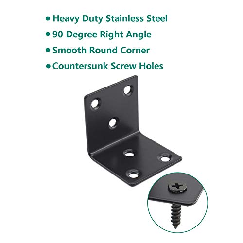 Heavy Duty Stainless Steel Corner Bracket,ULIFESTAR L Shaped Shelf Bracket 90 Degree Corner Brace Large Joint Right Angle L Bracket for Furniture Wood Cabinets Shelves (40x40x40mm) - size: 40*40*40mm