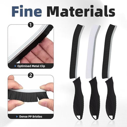 FOOGWEE Hard Bristle Crevice Cleaning Brush - Cleaning Tools for Household Use, Multifunctional Gap Cleaning Supplies for Kitchen, Bathroom, Toilet, Window, Vehicle, Faucets, Grout, Home (Black) - color: Black