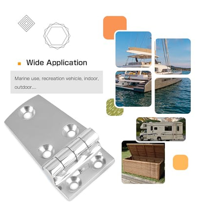 Atibin Hardware Deck Marine Hinge Boat Mirror Stainless Steel Hinge Marine Heavy Polished Hatch Boat Hinges Offset SUS316 2.62 inch x 1.51 inch 2pcs - color: 2.62 inch x 1.51 inch 2pcs