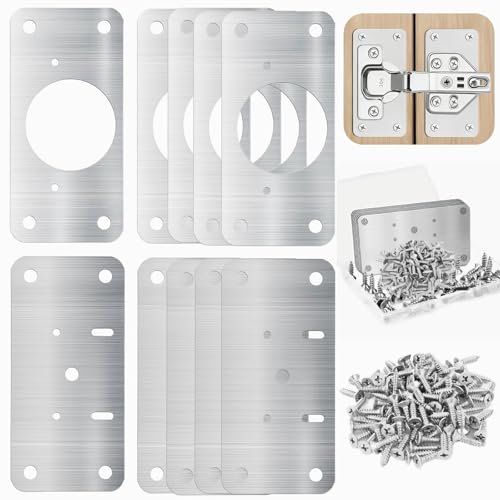 8 PCS Cabinet Hinge Repair Plate, Stainless Steel Cabinet Hinge Repair Kit, Hinge Repair Plate, Cabinet Repair Kit, Kitchen Cupboard Door Hinge Repair Plate, Hinges Repair Fixing Plates with Screw - size: Small-A