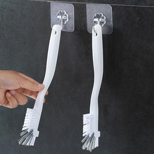 Dish Scrub Brush 8PCS Small Scrub Brush Nylon Gap Cleaning Brush for Household Use on Bathroom, Kitchen, Tile Floors, Sink, Grooves, Window Tracks (8 Brushes + 8 Hooks)
