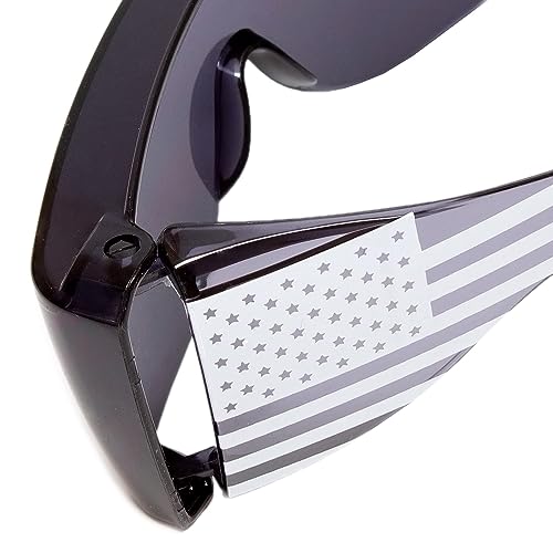 Calabria 3000 Fitover Safety Glasses with Uni-Lens – [Smoke Grey USA] Wrap Around Eye Protection | Anti-Fog Scratch Resistant | Protective Eyewear - color: Smoke Grey Usa