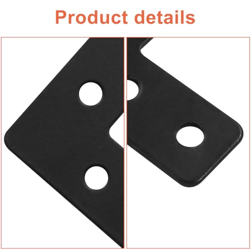 Bivethoi 20 Pcs L Shape Flat Mending Plates, 40 x 40mm (1.57" x 1.57") Stainless Steel Corner Braces with Screws, Flat Angle Brackets for Wood Furniture Repair, Cabinet, Shelf & DIY Projects, Black - size: 40x40mm/1.57"x1.57", style: L shape