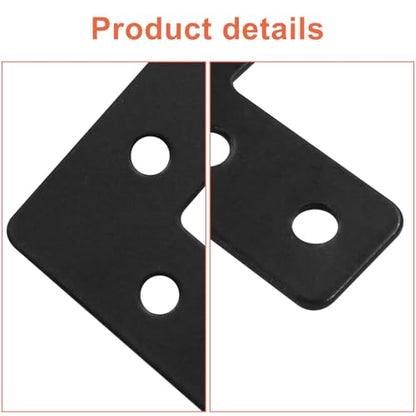 Bivethoi 20 Pcs L Shape Flat Mending Plates, 40 x 40mm (1.57" x 1.57") Stainless Steel Corner Braces with Screws, Flat Angle Brackets for Wood Furniture Repair, Cabinet, Shelf & DIY Projects, Black - size: 40x40mm/1.57"x1.57", style: L shape