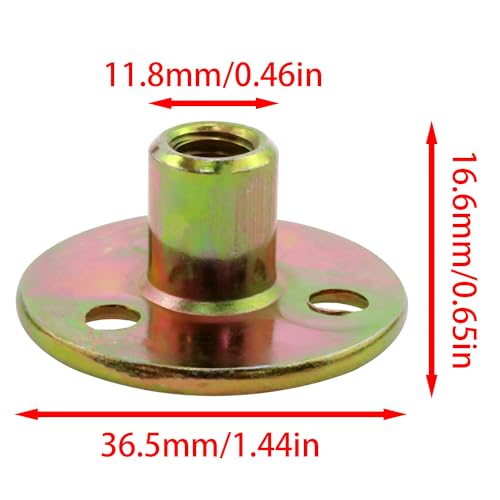 5/16 Furniture Leg Mounting Plates Three-Hole Cylindrical Plate Nuts Ideal for Furniture Legs Chairs Sofas Cabinets Sofas -8 PCS