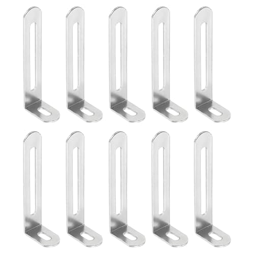 uxcell 20Pcs L-Shaped Brackets Corner Brace, 2.87"x0.94"x0.59" Corner Bracket Shelf Bracket Right Angle Brackets for Wood Shelves Furniture (73x24x15mm, Silver) - color: Silver, size: 2.87"x0.94"x0.59"