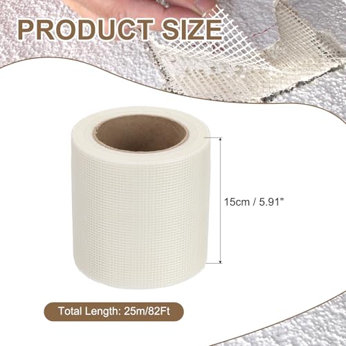 PATIKIL Drywall Repair Mesh Tape, 6 inch x 82 ft Fiberglass Repair Patch Self-Adhesive Dry Wall Joint Tape 10 Mesh Wall Hole Crack and Seam Patch, White - size: 6 Inch X 82 Feet
