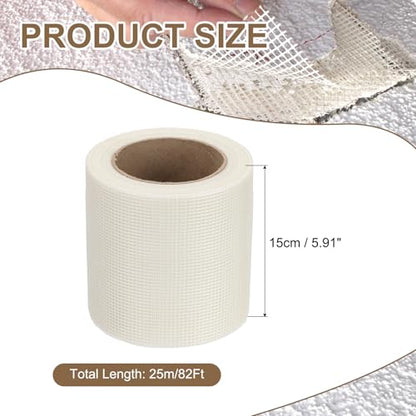 PATIKIL Drywall Repair Mesh Tape, 6 inch x 82 ft Fiberglass Repair Patch Self-Adhesive Dry Wall Joint Tape 10 Mesh Wall Hole Crack and Seam Patch, White - size: 6 Inch X 82 Feet