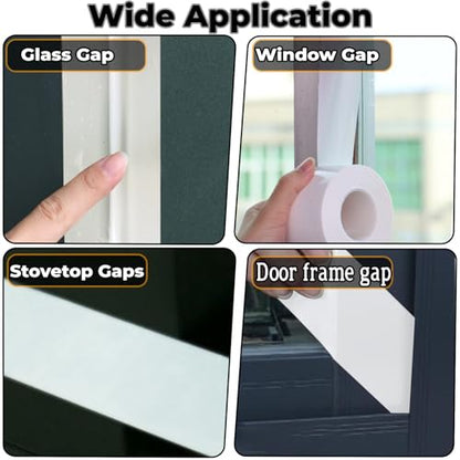 Window Insulation for Winter Weather Sealing Tape 2 Inch x 50 Yards Weather Stripping Residue Free Draft Isolation Sealing Film Tape for Shower Glass Gaps and Doors Windows - size: 2 IN - 50 Yards White