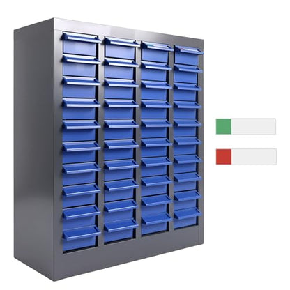 40 Drawer Parts Cabinet,330 Lb Nut and Bolt Storage Cabinet,Abs Nut and Tool Storage Organizer,with Dividers and Labels,Suitable for Studio,Laboratory and Home Use/Blue - size: Parts Cabinet:21X9X25 in