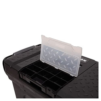 CRAFTSMAN Rolling Tool Box with Wheels, Includes Organizers and Trays, Heavy Duty Plastic, Lockable, 15.2 Inch (CMST33026) - style: 17 gallon Tool Box