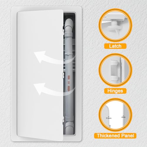 Suteck Plumbing Access Panel for Drywall Ceiling 14 x 29 Inch Reinforced Plastic Wall Access Doors Removable Hinged White - size: 14 x 29 inch