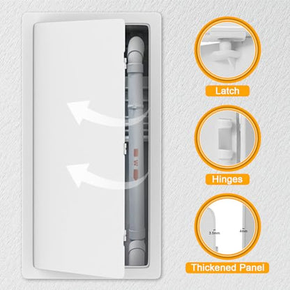Suteck Plumbing Access Panel for Drywall Ceiling 14 x 29 Inch Reinforced Plastic Wall Access Doors Removable Hinged White - size: 14 x 29 inch