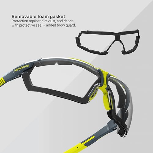 HexArmor VS300 Safety Glasses with Adjustable Side Arms Z87+ for Men and Women - color: Variomatic