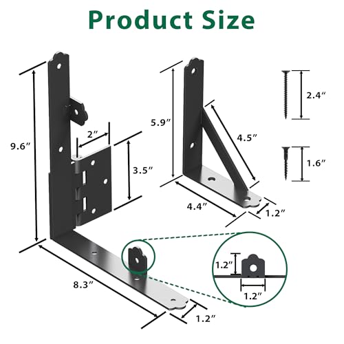 Heavy Duty Anti Sag Door Kit Gate Corner Brace Brackets for DIY Doors, Anti Sag Gate Kit with Self-Locking Gate Latch, Suitable for Wooden and PVC Fence Doors (1 Set)