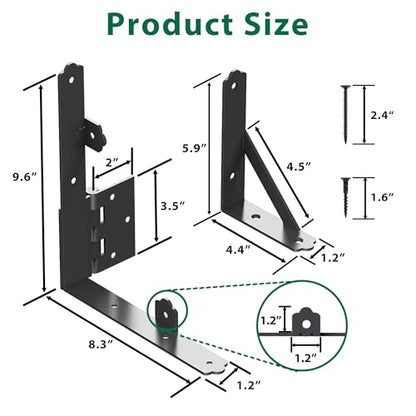 Heavy Duty Anti Sag Door Kit Gate Corner Brace Brackets for DIY Doors, Anti Sag Gate Kit with Self-Locking Gate Latch, Suitable for Wooden and PVC Fence Doors (1 Set)
