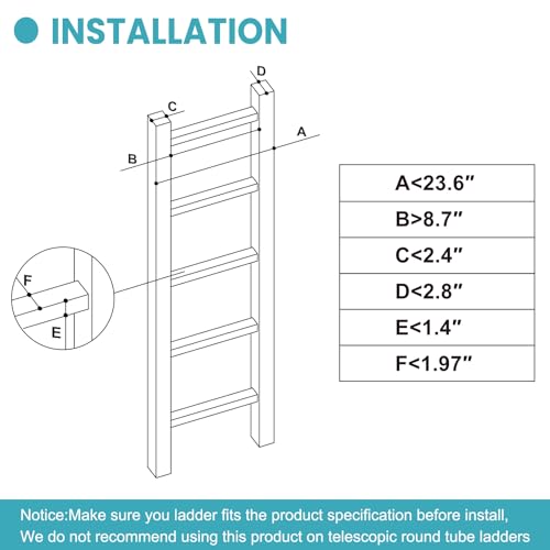 Ladder Stabilizer withstands 300 LBS Weight Rating, Extension Ladder Stabilizer Adjustable Legs, Built-in Tool Tray, Anti-Slip Rubber Pads– Ideal for Roofing and Gutter Work (24.6-29.5 Inch)