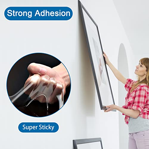 Heavy Duty Double Sided Mounting Tape, 1" x 198", Traceless and Removable Nano Tape for Outdoor and Indoor, Strong Adhesive Clear Two Sided Gel Grip Tape (16.4 FT) - size: 16.4ft