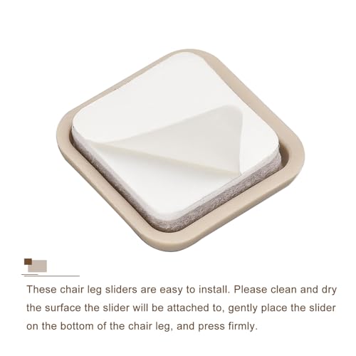 uxcell Furniture Sliders, 12Pcs 1" - Plastic Self-Adhesive Square Sliding Pads, Chair Glides for Carpeted Tile Vinyl Hardwood Floors (Grey) - size: 1"