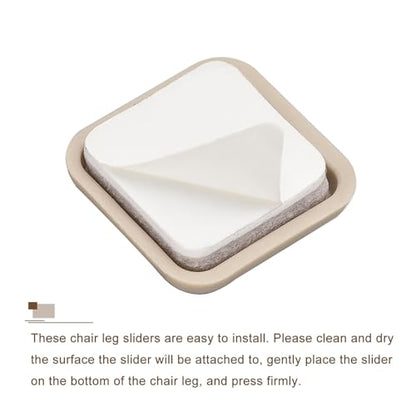 uxcell Furniture Sliders, 12Pcs 1" - Plastic Self-Adhesive Square Sliding Pads, Chair Glides for Carpeted Tile Vinyl Hardwood Floors (Grey) - size: 1"