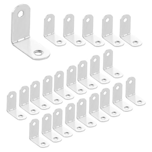 L Brackets for Wood, 24pcs 90 Degree Corner Brace for Wood, Stainless Steel 16x30mm L Shaped Right Angle Bracket Joint Connector for Furniture Appliance Fixing Shelf Table Chair Desk Fixation - color: 24pcs 16x30mm