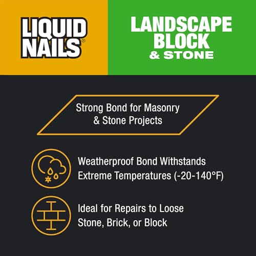Liquid Nails - LN-905 Landscape Block Adhesive (LN905), Low VOC, 10 oz (Pack of 2) - size: 10 Ounce (Pack of 2), style: Landscape