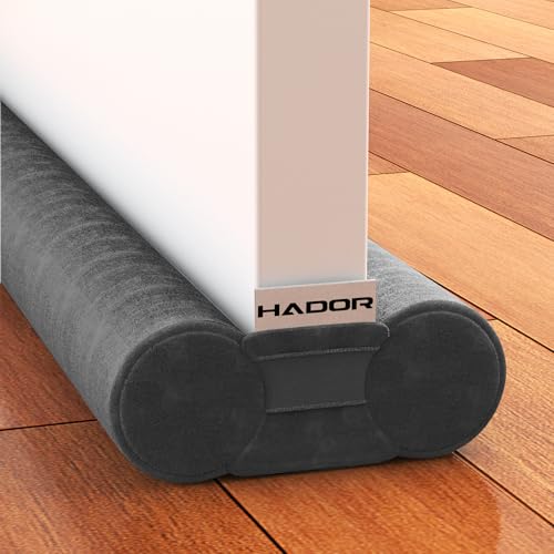 Door Draft Stopper for Bottom of Door, 36 Inch Under Draft Air Noise Light Blocker 30"- 36" Double Side Soundproof Sweep Filler Seal Gap up to 1.7" for French Patio Sliding Door Guard, Black - color: Black, size: 1 Pack - 36 Inch