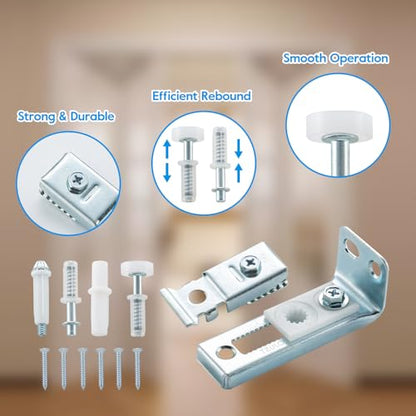 HOME MASTER HARDWARE Bifold Door Hardware Repair Kit, 2 Pack Bi-fold Sliding Closet Doors Replacement Parts, Folding Pocket Door Replacement Parts Set,Include Top Bottom Pivots Bracket and Guide Wheel