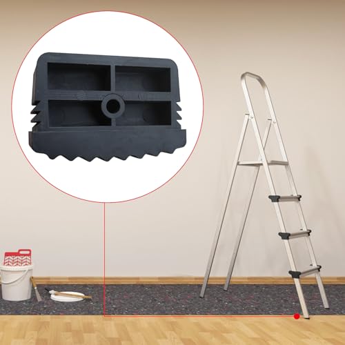 4Pcs Ladder Feet Mat Non- Slip, Ladder Feet Covers Extenstion Ladder Cover Household Rubber Stair Foot Pads, Steep Ladder Foot Pads Cushion Security Bumpers Replacement for Ladder Accessorie
