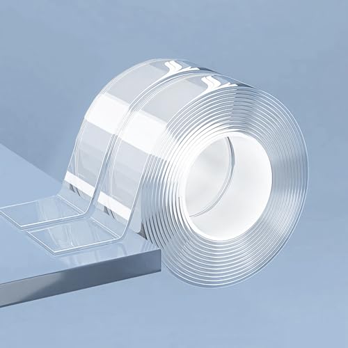 Double Sided Adhesive Tape Heavy Duty, Double Stick Mounting (2 Rolls, 1.18" x 118", Total 19.7FT), Clear Two Sided Wall Tape Strips, Removable Poster Tape for Home, Office, Car, Outdoor Use - size: 1.18 In X 9.85 FT
