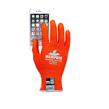 MCR Safety Gloves 9178NFOXL 13 Gauge DuPont Kevlar Shell, Cut Resistant Work Gloves, Nitrile Foam Coated Palm and Fingers, Hi-Vis Orange, X-Large, 1-Pair - size: X-Large
